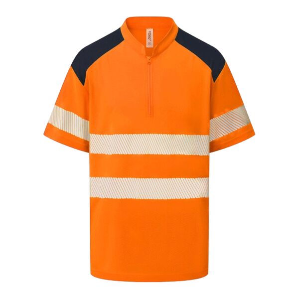 Yoko Mandarin Collar Zip Piqué Polo Shirt Thumbnail