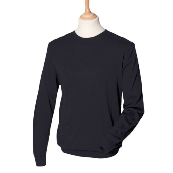 Henbury Lightweight Cotton Acrylic Crew Neck Sweater Thumbnail