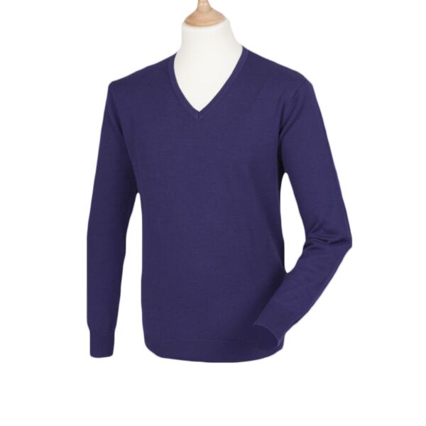 Henbury Lightweight Cotton Acrylic V Neck Sweater Thumbnail