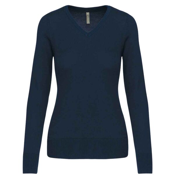 Kariban Ladies Cotton Acrylic V Neck Sweater Thumbnail