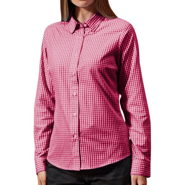 Brook Taverner Ladies Kansas Gingham Long Sleeve Shirt Thumbnail