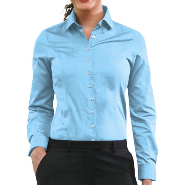 Brook Taverner Ladies Aspen Long Sleeve Oxford Shirt Thumbnail
