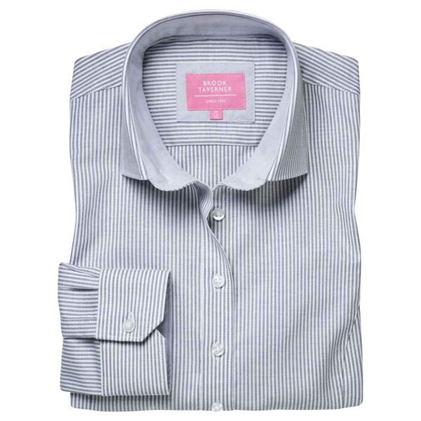 Brook Taverner Ladies Mirabel Long Sleeve Stretch Oxford Shirt Thumbnail