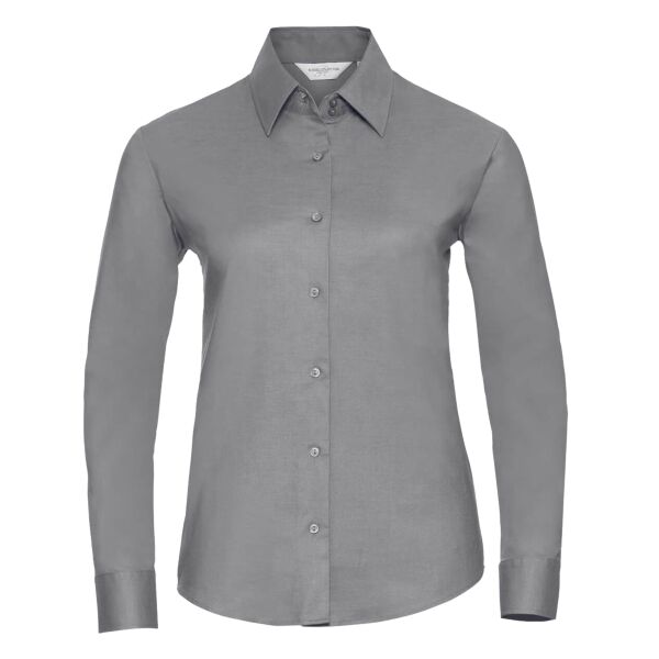 Russell Collection Ladies Long Sleeve Easy Care Oxford Shirt Thumbnail