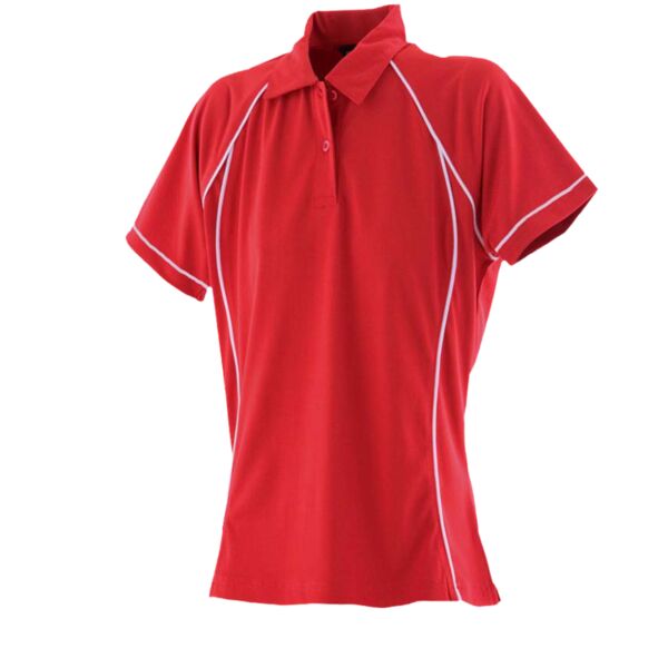 Finden and Hales Ladies Performance Piped Polo Shirt Thumbnail